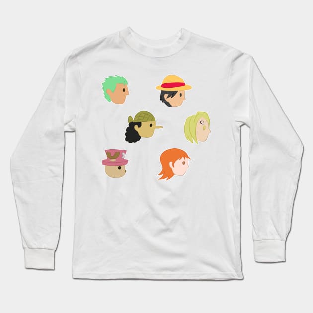 Pirate Crew - Straw Hat Long Sleeve T-Shirt by Aleina928
